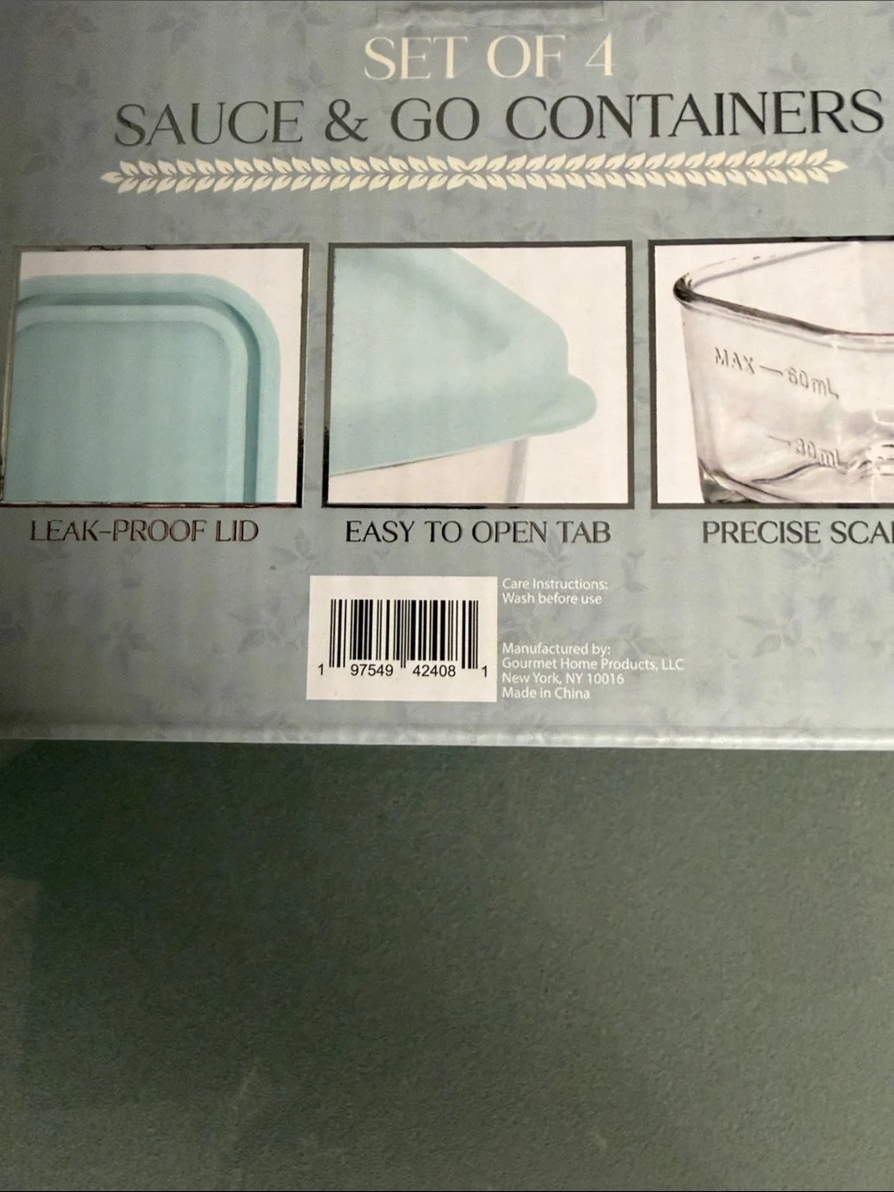 Sauce & Go Containers - Set of 4, Mint